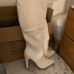 Charlotte Russe size 8 white boots
